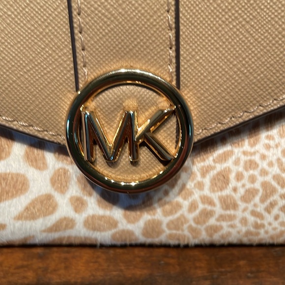 NWT Michael Kors Carmen Genuine Calf Hair & Leather Bifold Wallet MSRP $258 - Picture 2 of 9